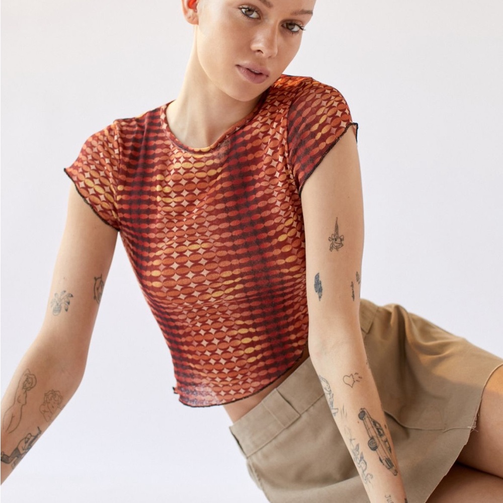 Urban Outfitters Mesh Asymmetrical Tee
